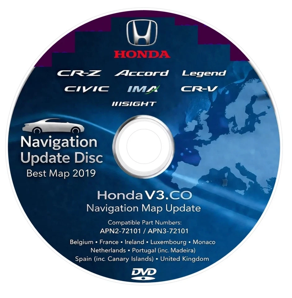 Honda GPS Navi Update | Accord, CR-V, Civic, CR-Z, Insight 2019 DVD. - Bild 1 von 4