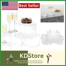 Elegant 3-Pack Crystal Clear Acrylic Cube Display Stands forStylish Showcasing