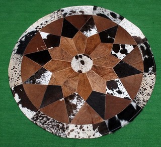 Cowhide Round Patchwork Carpet Handmade Cowhide Carpet (36"x36") Home Décor 393