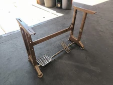 K Frame Industrial Sewing Machine Legs 2 Pedal 28" Tall Metal Steel Tan No Top