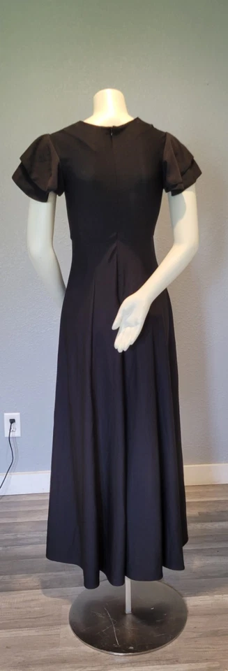 VESTIDO LONGO VINTAGE 1990 SUDESTE PRETO DAMA DE HONRA TAMANHO 4 - Imagem 3 de 4