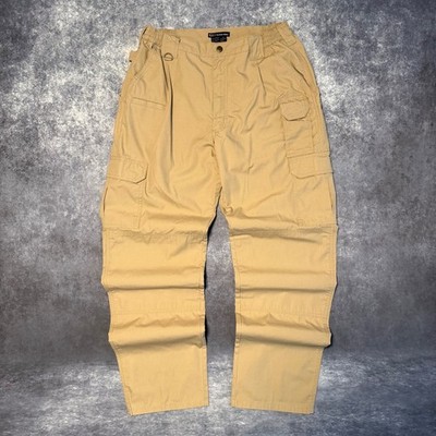 5.11 Tactical Series Mens 34x34 Khaki Tan Cargo Pants Ripstop Workwear 74273