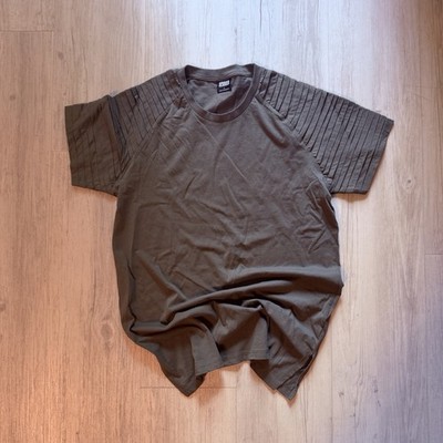 Urban Classics Shirt Dunkelgrün L geriffelte Ärmel
