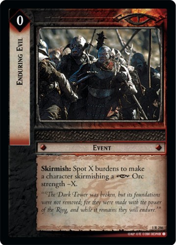 Enduring Evil - Foil Lightly Played LOTR: Fellowship of the Ring (Foil)