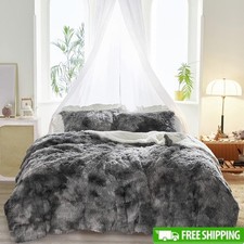 Ultra Soft Plush Faux Fur Comforter Set 3-Piece Bedding Warm Cozy Elegant New