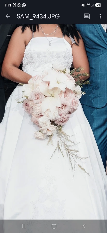 Bridal Long Sleeve Dress Size 6 - Image 3 of 4