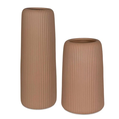 Uttermost 18217 Ridge 22" Tall Earthenware Vases - Set of 2 - Brown - Picture 1 of 3