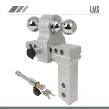 2'' receiver 6'' Drop Adjustable Trailer Towing Hitch Dual Ball Mount 10000lbs