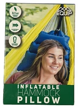 EQUIP Inflatable Hammock Pillow In Navy Blue/Gray Adjustable Length,+Carabiner