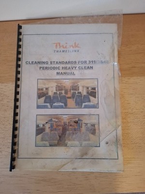Original Thameslink Trains Eisenbahn Zug Reinigungshandbuch, sehr selten 90er Jahre