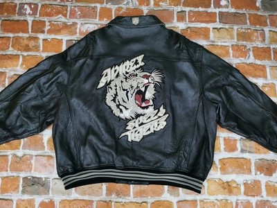 Avirex Vintage USA Leather Jacket Speed Tigers Black Size XXXXL