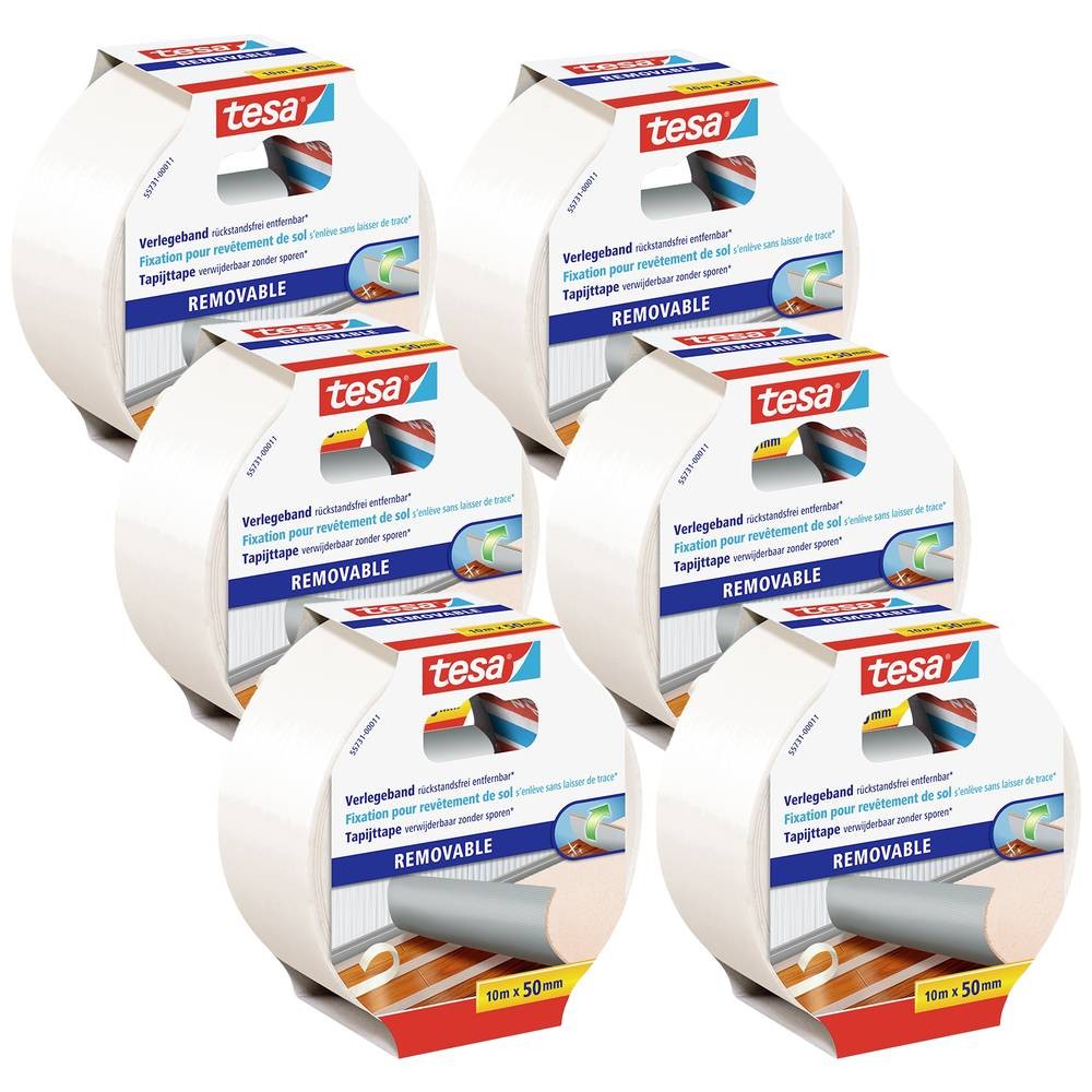 Ruban adhésif double-face blanc tesa 55731 bande adhésive large 10 m x 50 mm