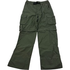 Boy Scouts Green Convertible Zip Off Pants Men's XS Supplex Nylon Built-In Belt