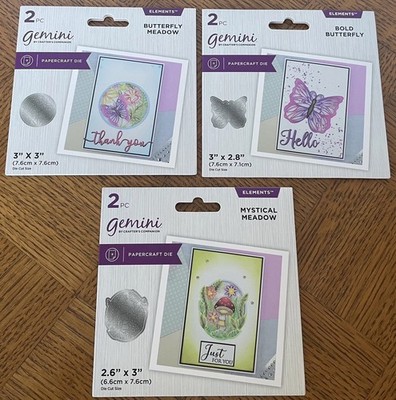 Crafters Companion Butterfly & Meadow Outline Dies Set Of 3 For Paper Crafting