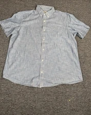 L.L.Bean Shirt Mens Size XL  Regular Fit Blue Button Down Short Sleeve