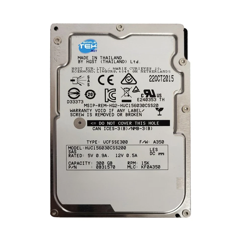 Hitachi HUC156030CS4204 300GB SAS 2.5" Hard Disk HDD Server NAS 1 Refurbished - Image 3 of 4