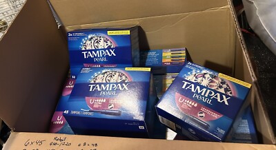 Tampax Pearl Tampons, Ultra Unscented, Lot Of 10 Boxes 6-45; 3-32; 1-18
