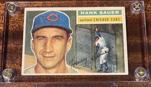 1956 1959 TOPPS BASEBALL CARD LOT #41 404 HANK SAUER CHICAGO CUBS NY GIANTS - Picture 3 of 7