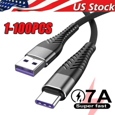 Braided USB C Type C Fast Charging Data Cable Cord for iPhone 16 Pro Max 15 lot