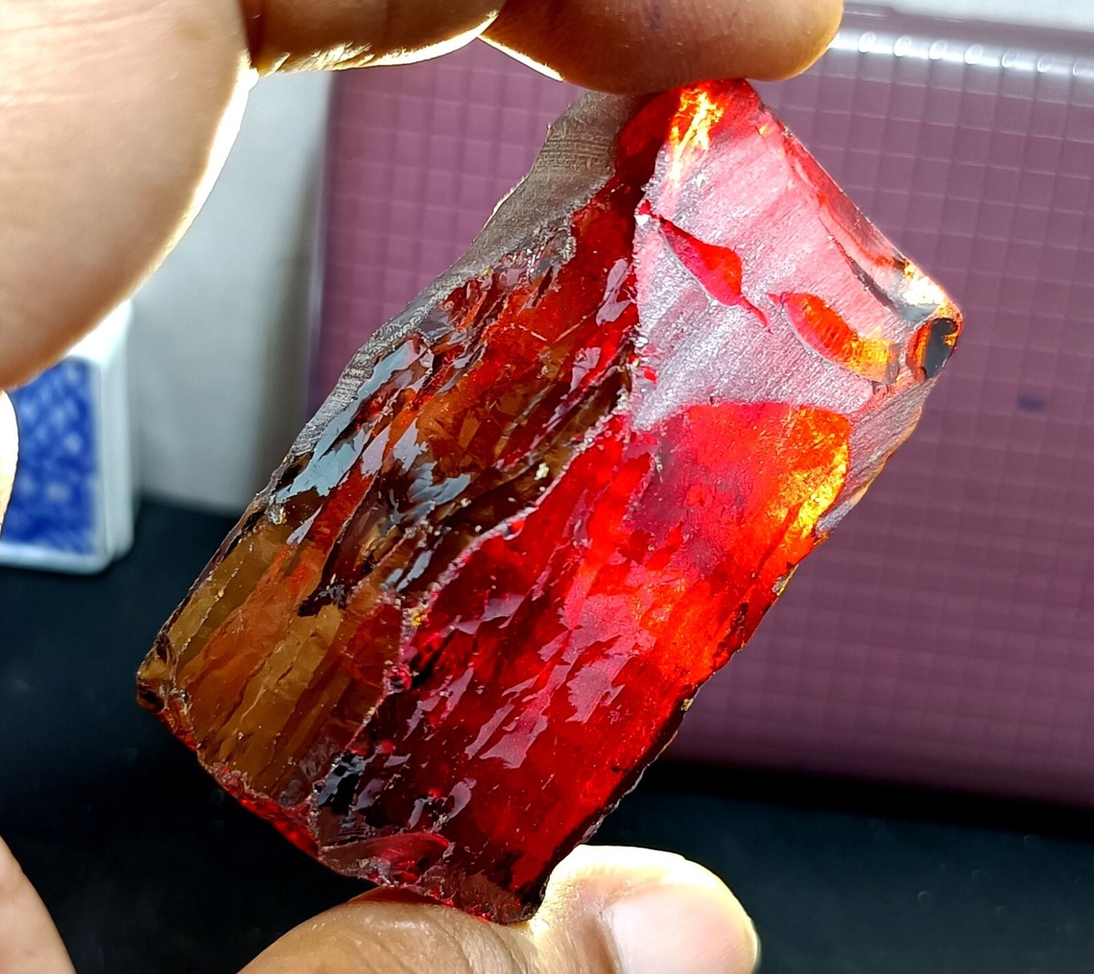 Certified 531 Ct NATURAL Red Zircon Raw Rough Cambodian Facet