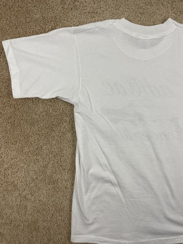 T-shirt vintage Fruit of the Loom uomo piccola regolare convertibile Cadillac bianca - Foto 5 di 10