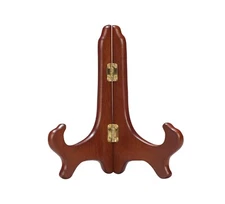 WOODEN WOOD EASEL STAND 5" Small WALNUT Plate Art Tile Display Tripar