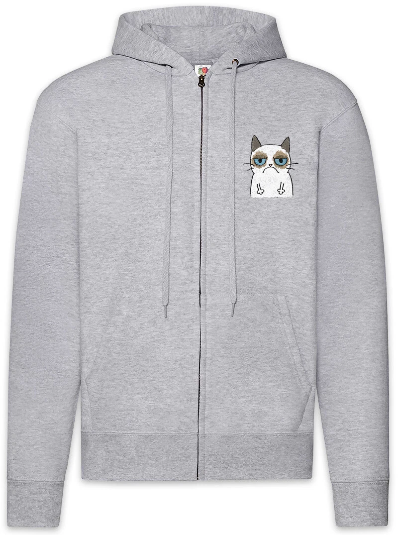 Grumpy Cat II Zipper Hoodie Fun Cats Addiction Addicted Love Geek Nerd