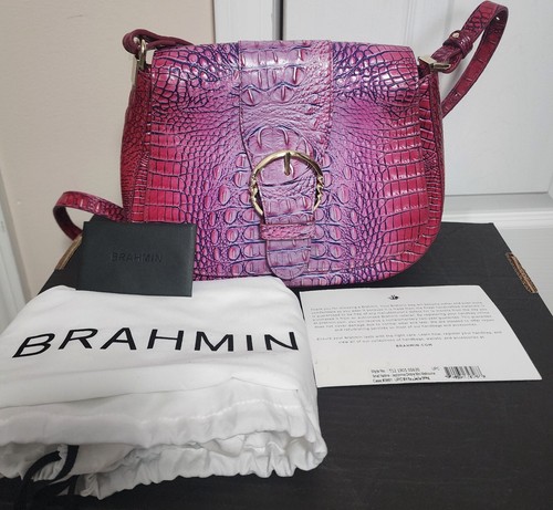Brahmin Jazzy Nova JAZZYNOVA Pink Lavender Small Nadine Crossbody Purse Bag