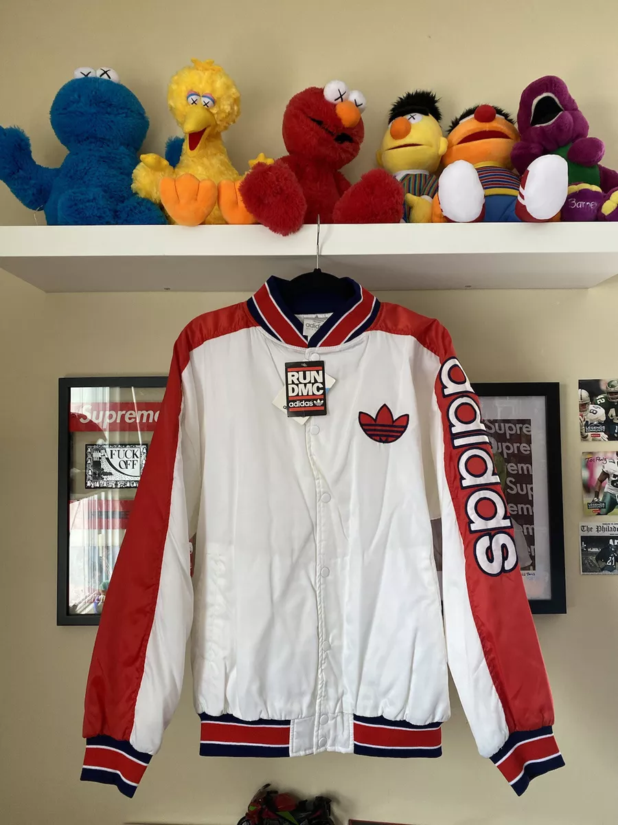 Adidas 1980s Run With Rare Varsity White &amp; Red Hip-hop Jacket | eBay