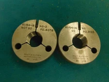 Pratt & Whitney Go and No Go Thread Ring Gage Set 61/64"-16 NS-2