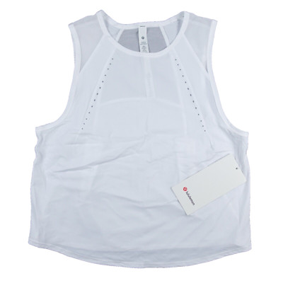 New Lululemon Sculpt Cropped Tank Top Lightweight Stretch WHT White $58
