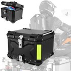 Schwarz 55L Motorrad Top Box Tail Case Wasserdicht, große Kapazität & Sicherheit