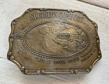 Southern Comfort Mississippi Old Drink Vintage Belt Buckle Brass MADE IN USA