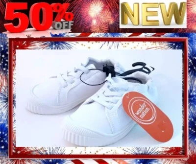 Wonder Nation Girl's TODDLER SIZE 12 Bump Toe Sneakers color WHITE NWT