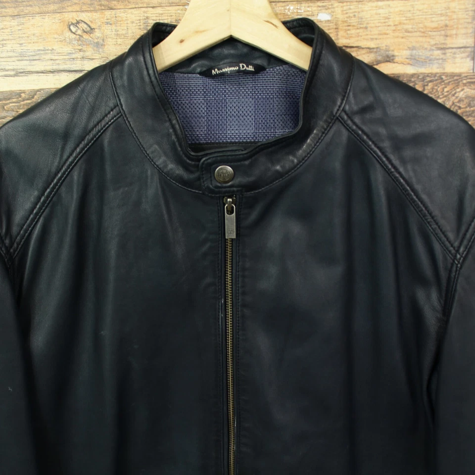 Chaqueta de cuero para hombre Massimo Dutti XXL Premium Foto 3 de 4