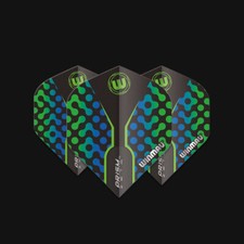 Winmau Prism Zeta Standard Dart Flight - Black, Green Blue