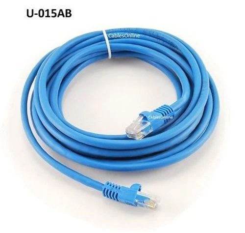 15ft Molded Cat5e 350MHz Ethernet Blue RJ45 Network Cable - CablesOnline U-015AB