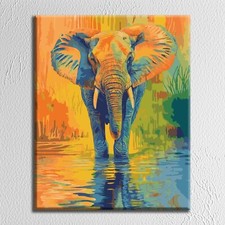 Premium Quality Paint By Numbers Kit: African Elephants. KitArtUS