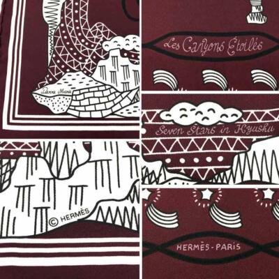 Hermes scarf bandana Carre 55 Les Canyons Etoiles silk Hermes scarf bandana Carre 55 Les Canyons Etoiles silk