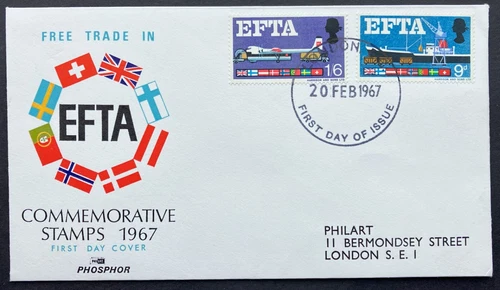 20 February 1967 EFTA FDC with London FDI