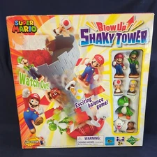 Super Mario Blow Up!Shaky Tower Balancing Game With Super Mario Action Figures 