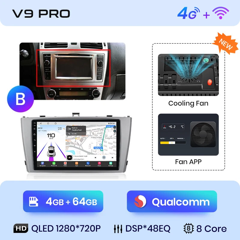 4+64G Für Toyota Avensis T27 2009-2015 Autoradio Android 13 Carplay GPS Kamera - Bild 4 von 4