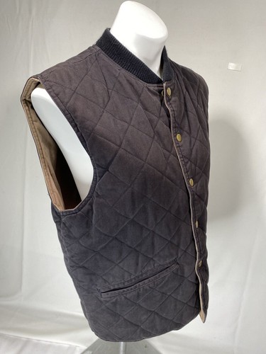 Arcadia Vest Mens Small Brown/Black Reversible Insulated Cotton Canvas Outdoor - Picture 5 of 12