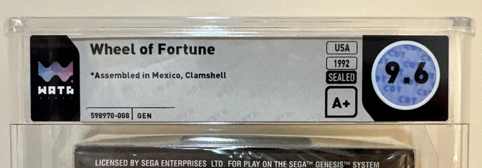 WHEEL OF FORTUNE SEGA GENESIS SEALED WATA 9.6 A+ SEAL 1992 VANNA WHITE TV SHOW - Image 2 of 4