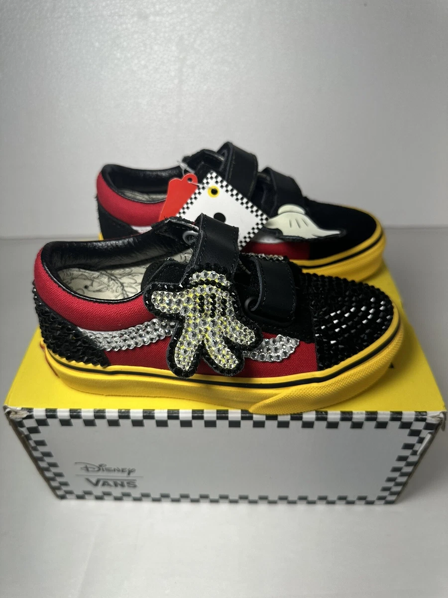 new custom Vans x Disney Old Skool V Mickey Mouse Hug Black Yellow | eBay