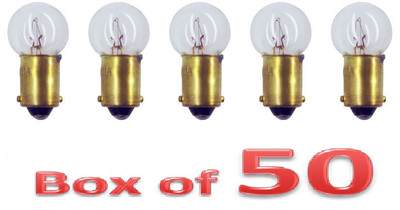 Box of 50 #57 Miniature Lamp Bulb Lightbulb Truck Car 12v BA9S T4W 3886X H6W 363