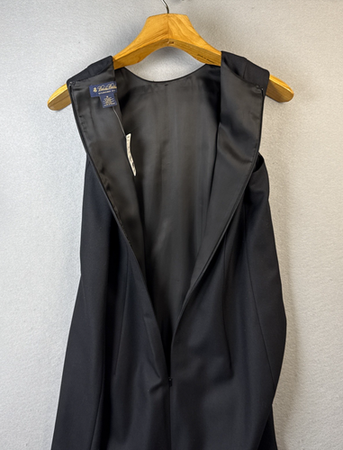 NWT Brooks Brothers Sheath Dress Size 14 Black Sleeveless Italian Wool Career - Picture 10 of 12