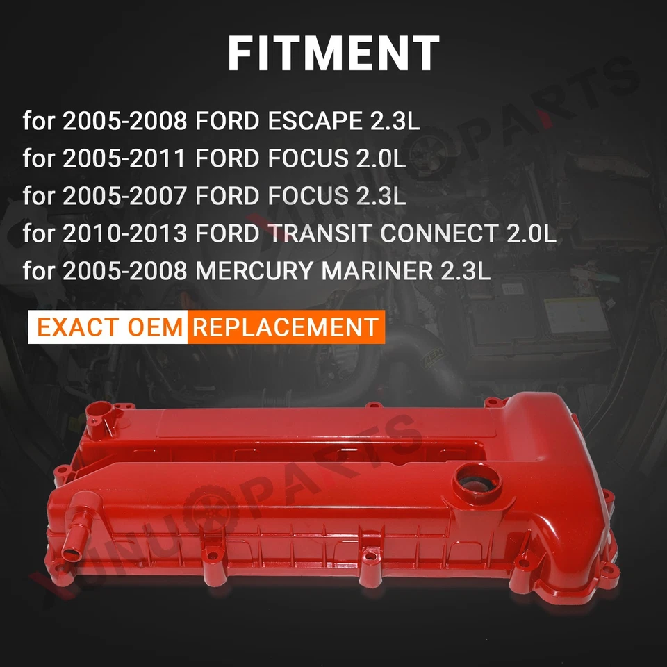 Kit de cubierta de válvula roja de actualización para Ford Focus 2005-2011 2,0 L 05-08 Escape 2,3 L Foto 3 de 4