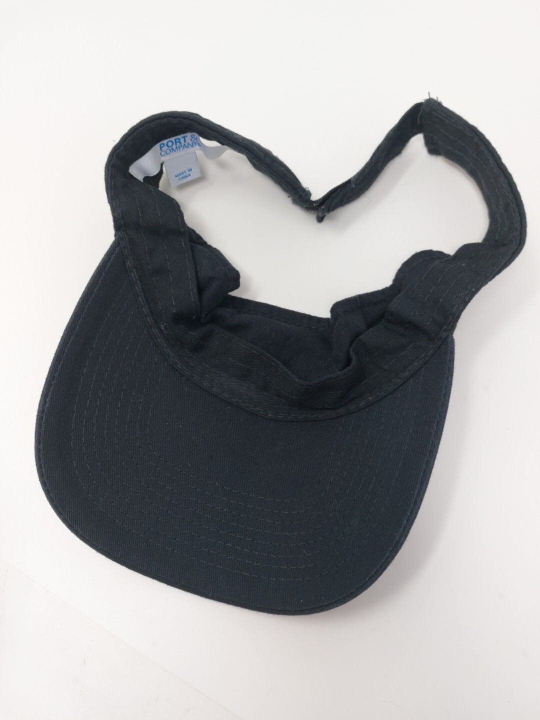 Black Strap Back Visor Hat Adjustable Cap - image 5