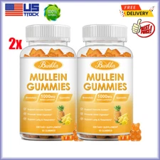 2Pack Mullein Leaf Extract Gummies for Lung Cleanse, Support Respiratory Immune